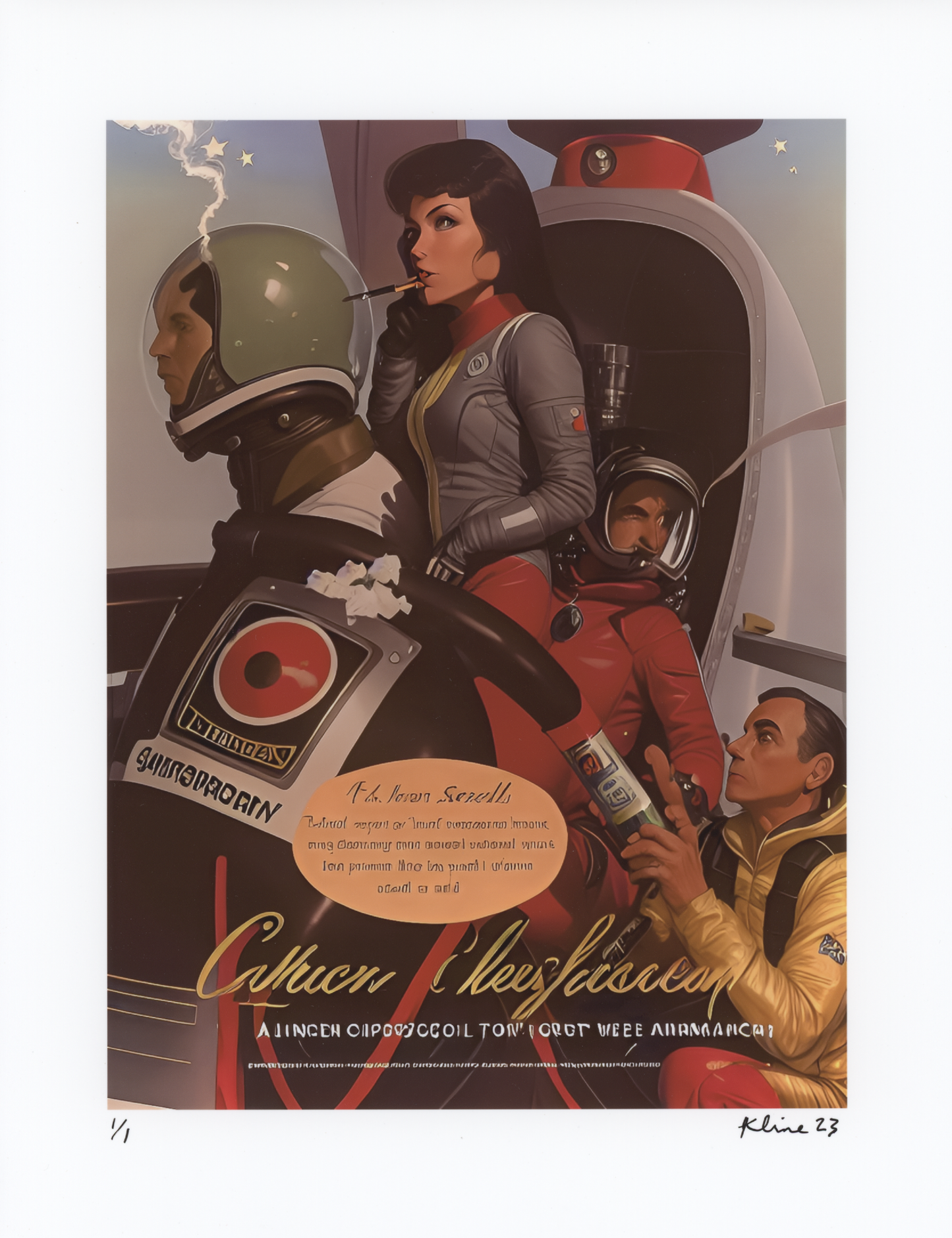 Retro Futuristic Ad. Digital Art Print. 8.5" x 11". 1/1 Edition. John Kline Artwork