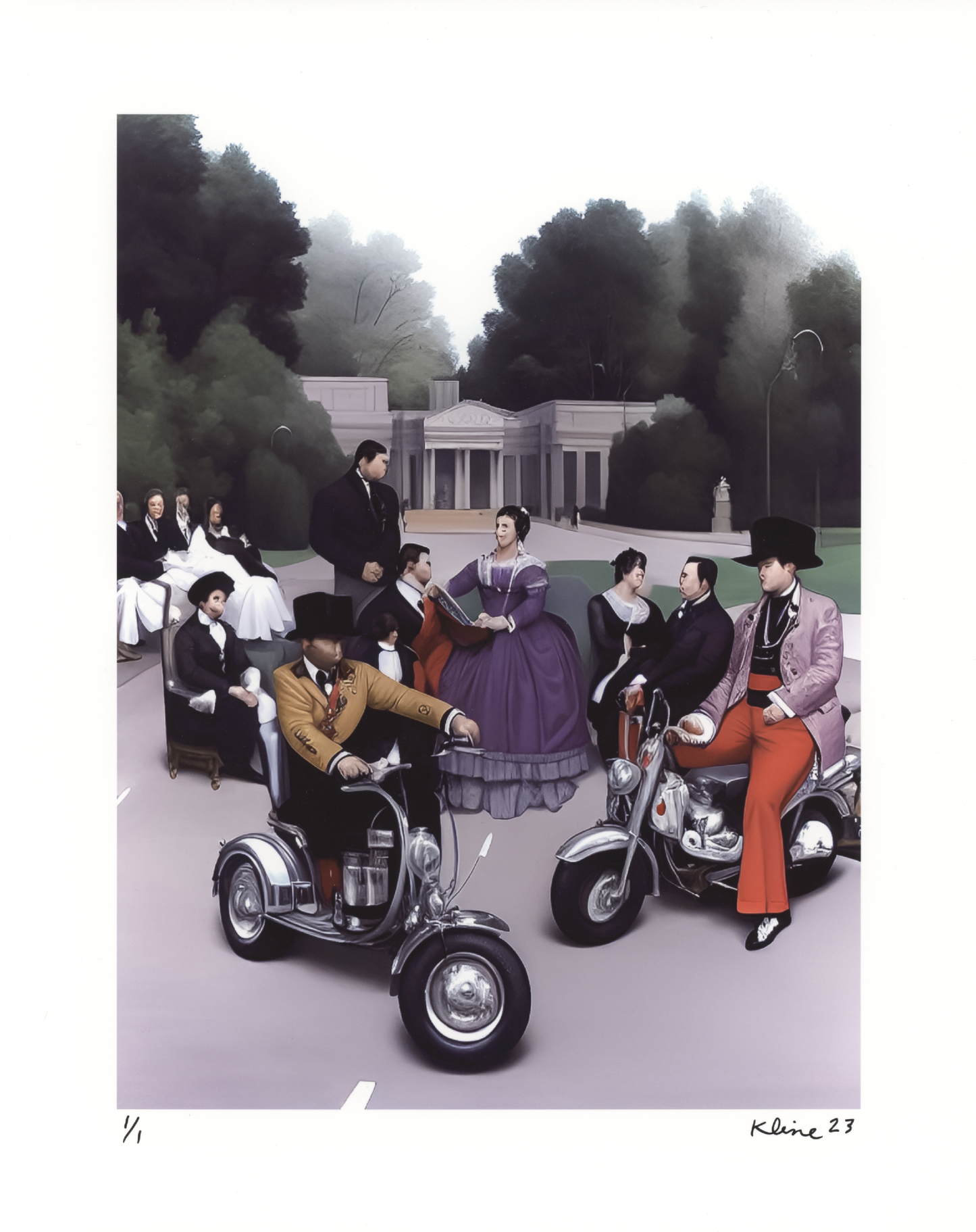 Motorcycle Club. Digital Art Print. 1/1 Edition. 8" x 10". John Kline Artwork
