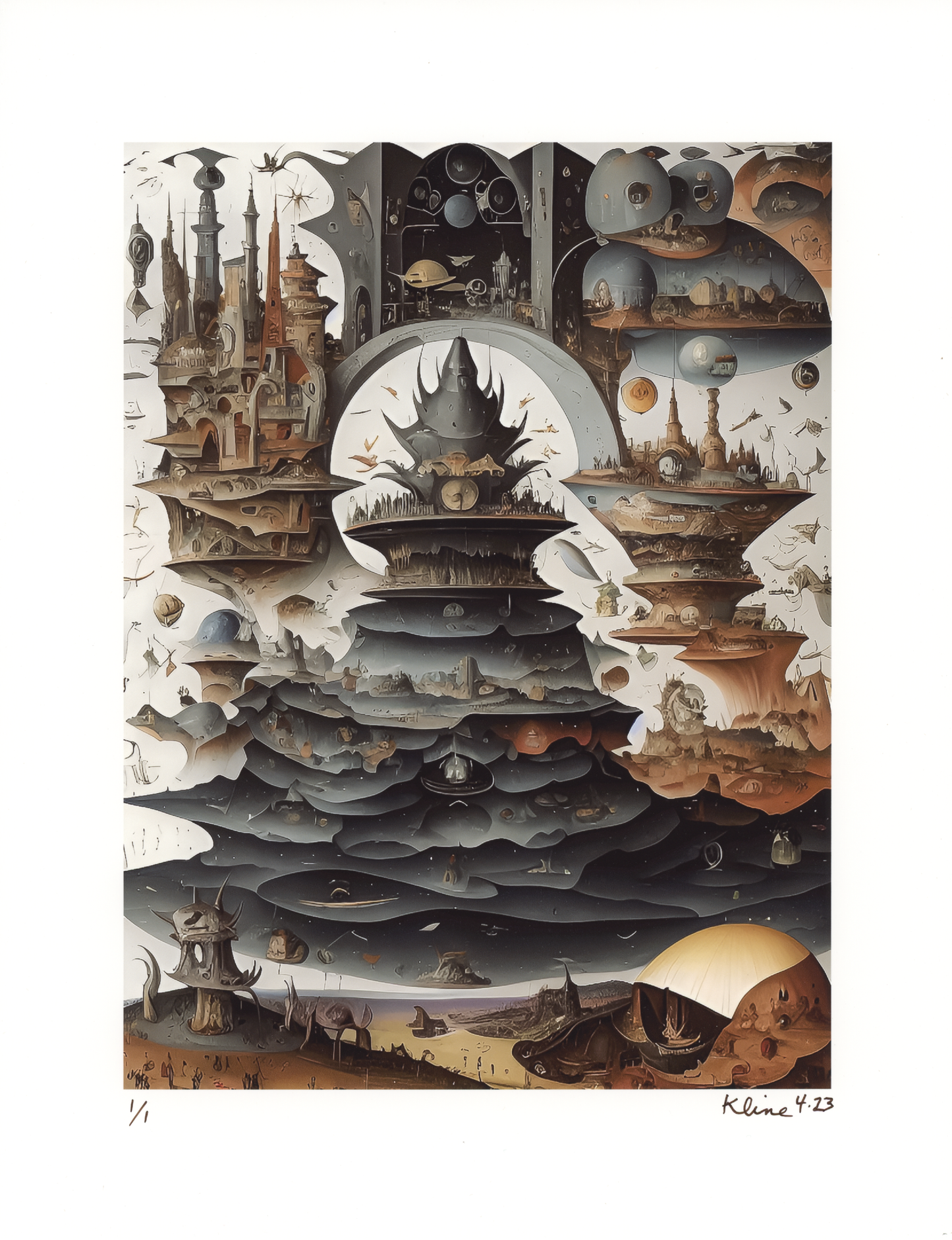 Sci-Fi Brueghel. Digital Art Print. 8.5" x 11". 1/1 Edition. John Kline Artwork