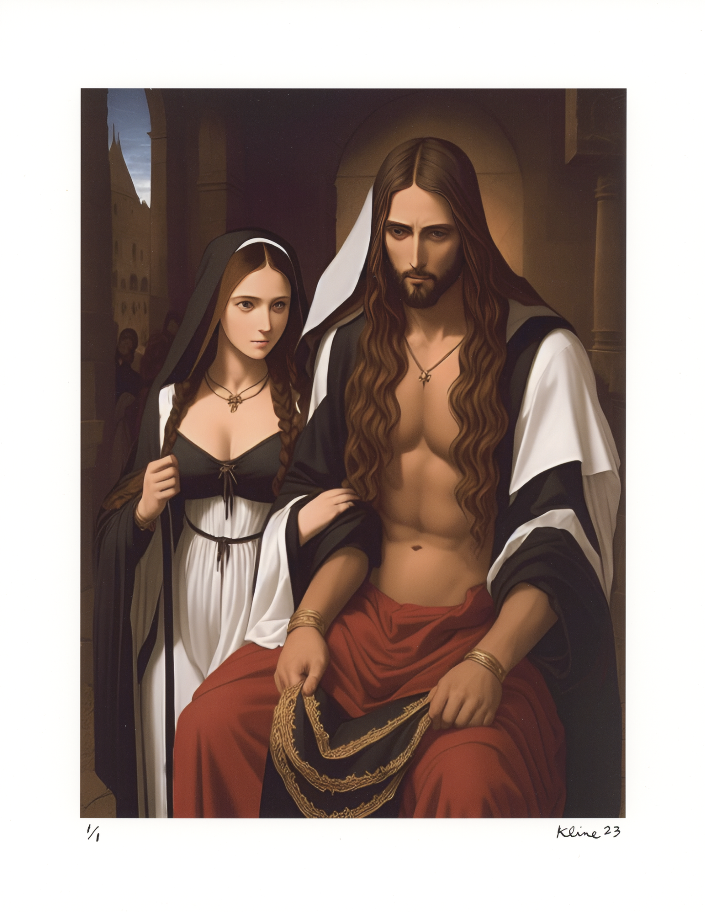 Thirst Trap Jesus. Digital Art Print. 8.5" x 11". 1/1 Edition. John Kline Artwork.