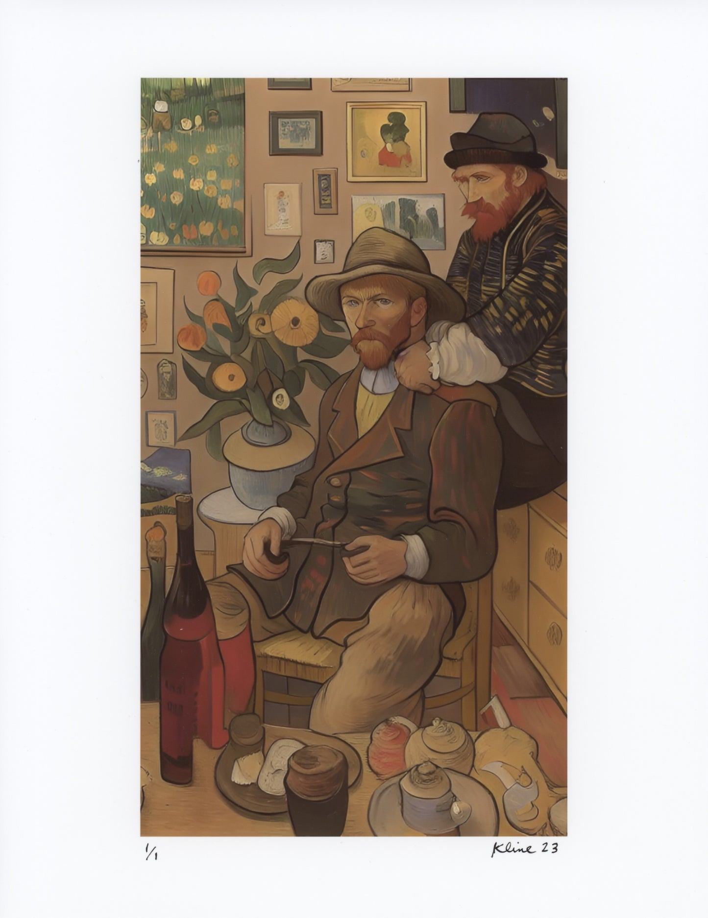 Vincent van Gogh in his Room. Digital Art Print. 8.5" x 11". 1/1 Edition. John Kline Artwork