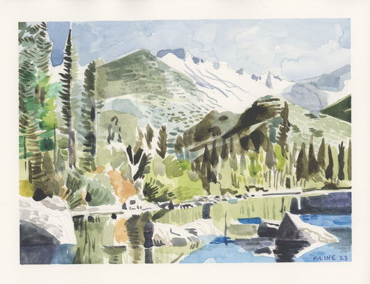 Colorado Landscape. Watercolor. 10" x 8". John Kline Artwork.