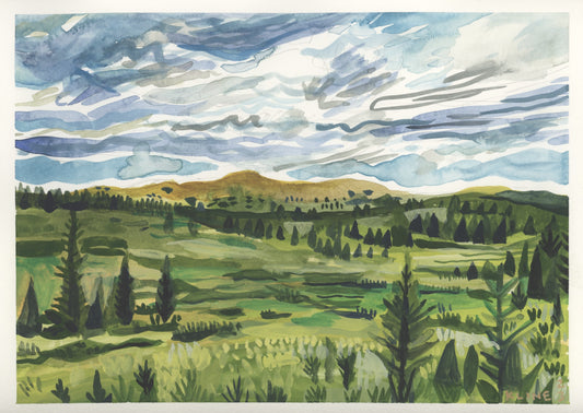 Shrine Pass, Colorado. Watercolor. 12" x 9". John Kline Artwork.
