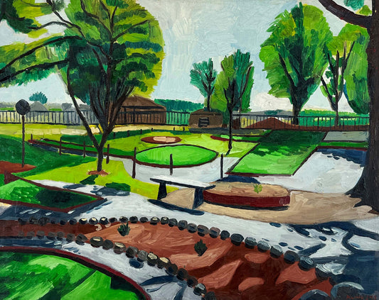 Cool Crest, Kansas City, Missouri. Oil on Canvas. 20" x 16". John Kline Artwork. Miniature Golf Course.
