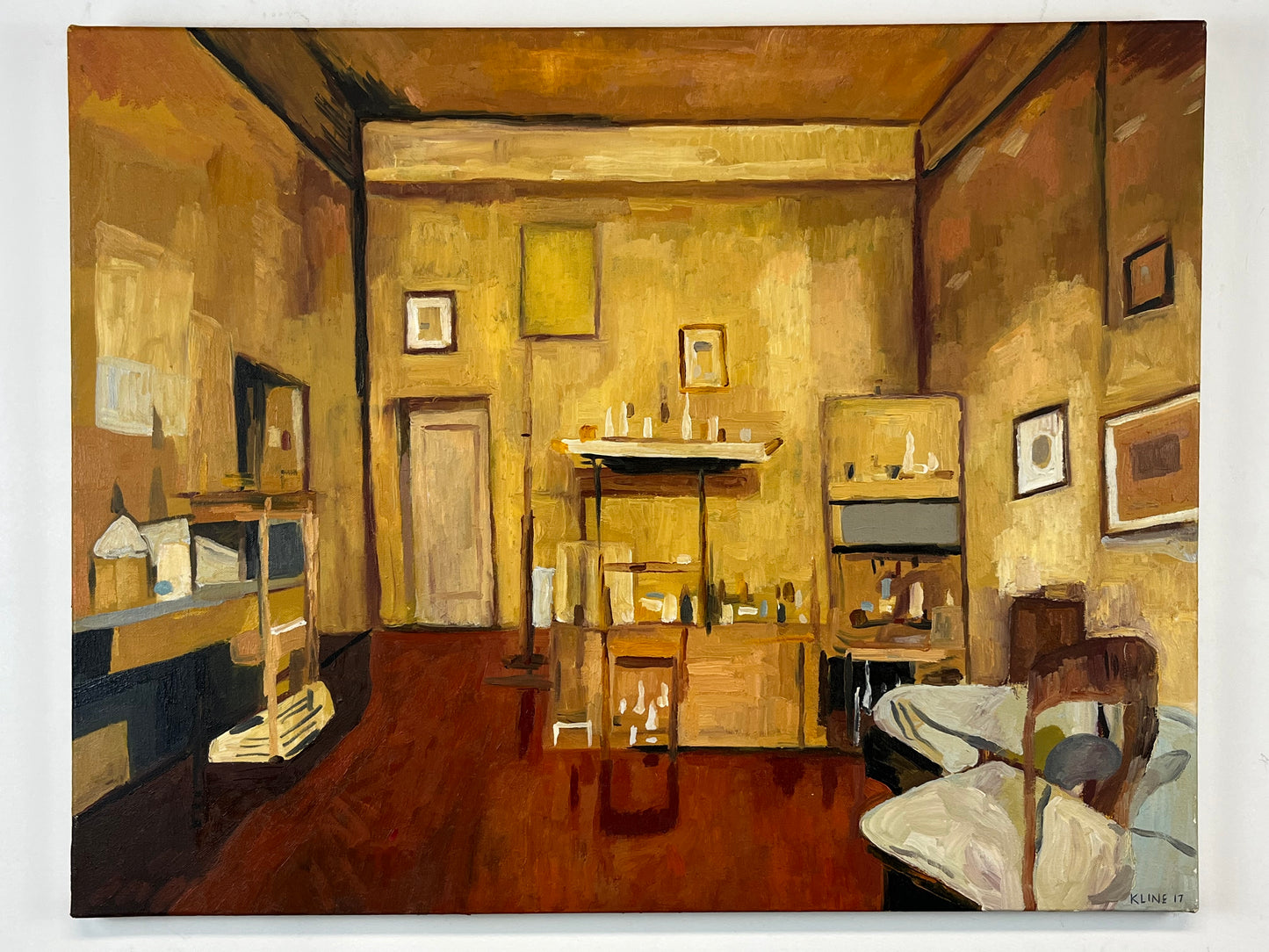 Giorgio Morandi's Artist Studio. Oil on Canvas. 28"x 22". John Kline Artwork. Interior Painting