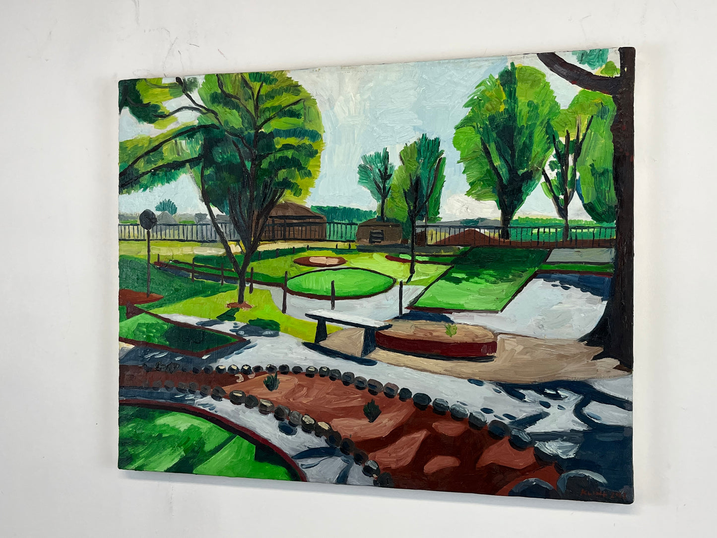 Cool Crest, Kansas City, Missouri. Oil on Canvas. 20" x 16". John Kline Artwork. Miniature Golf Course.