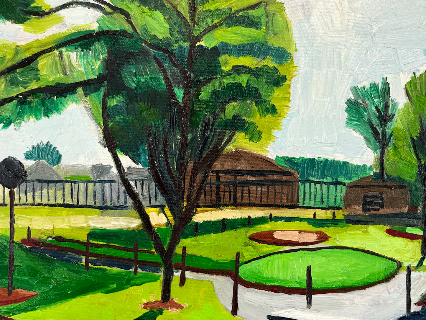 Cool Crest, Kansas City, Missouri. Oil on Canvas. 20" x 16". John Kline Artwork. Miniature Golf Course.