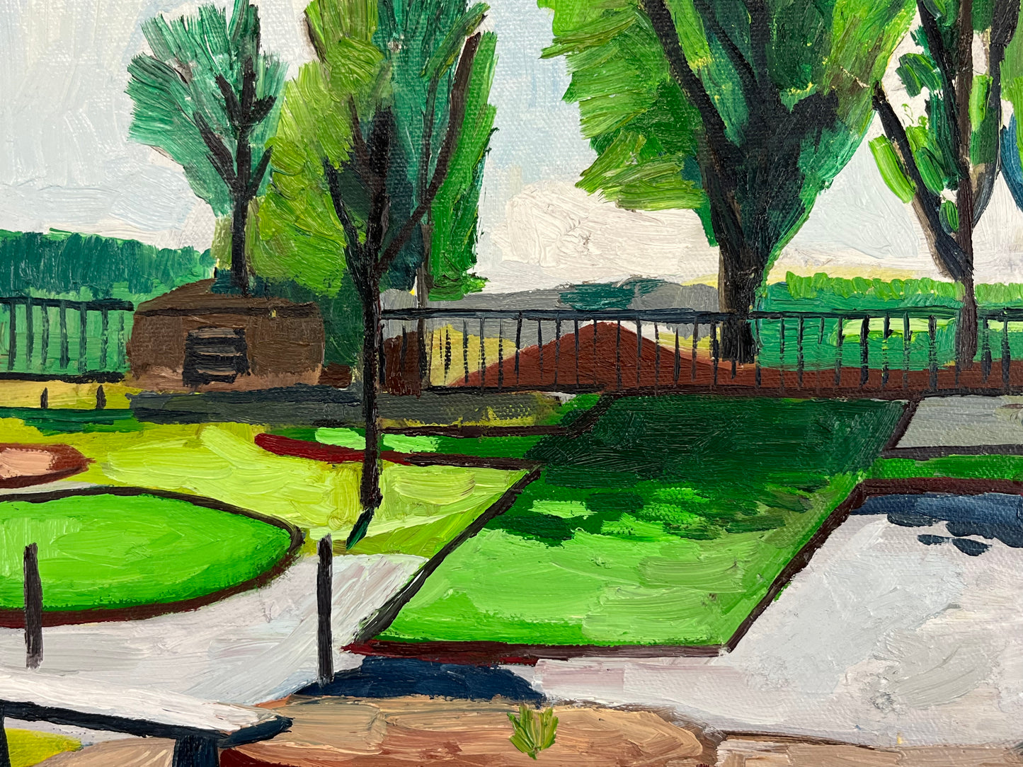 Cool Crest, Kansas City, Missouri. Oil on Canvas. 20" x 16". John Kline Artwork. Miniature Golf Course.