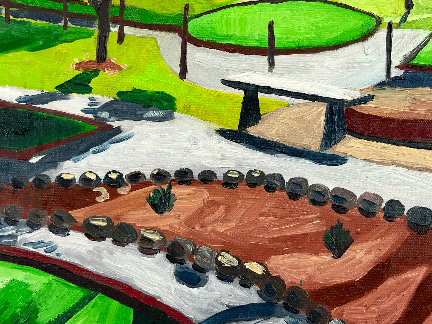 Cool Crest, Kansas City, Missouri. Oil on Canvas. 20" x 16". John Kline Artwork. Miniature Golf Course.