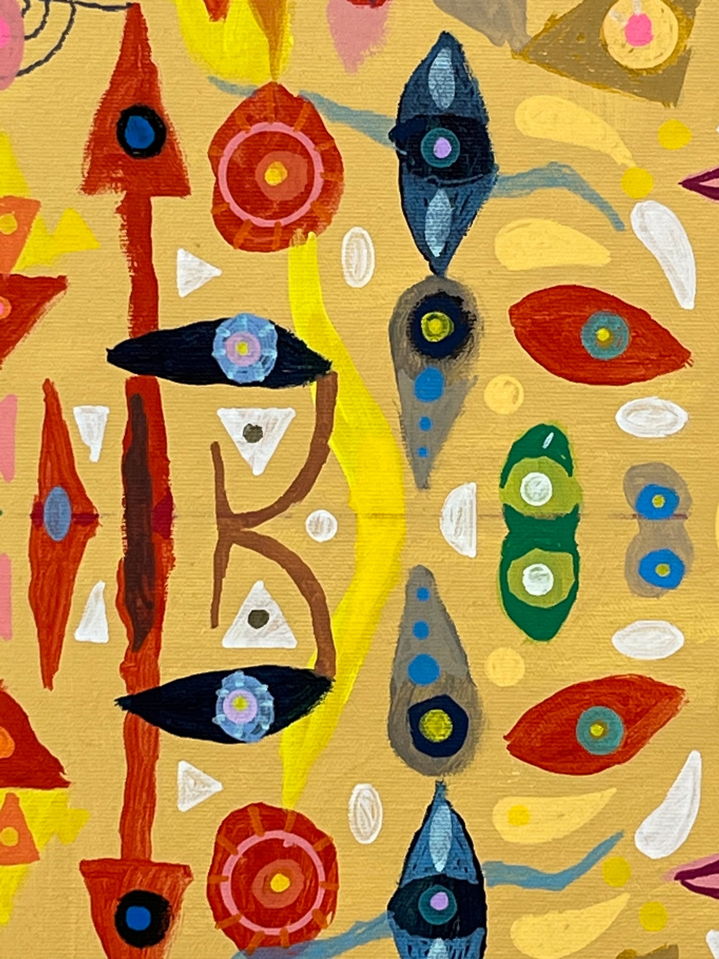 Love and Departure. Acrylic and Oil Markers on Canvas. 24" x 36". John Kline Artwork