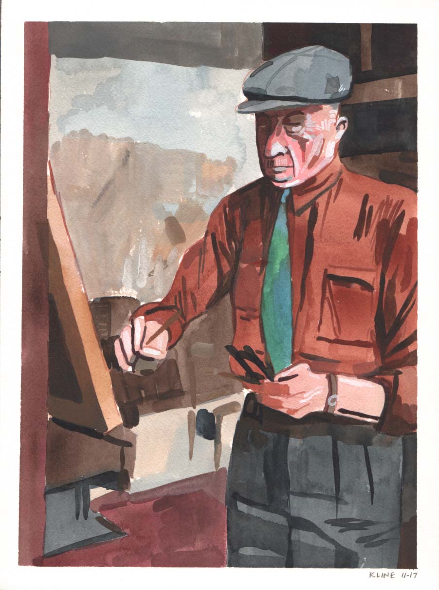 Portrait of Fernand Leger. Watercolor on Paper. 9" x 12"