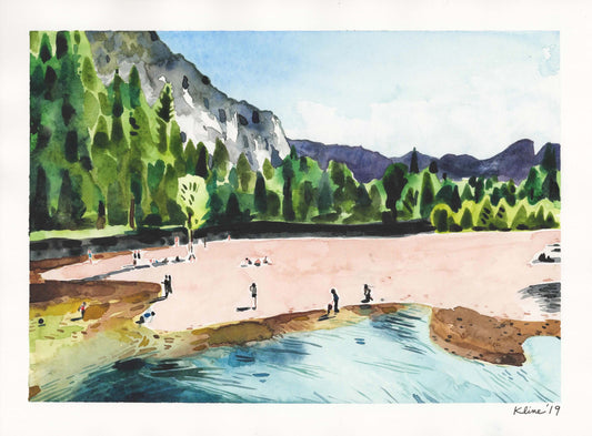 Yosemite Valley. Original Watercolor. 8.5" x 11"