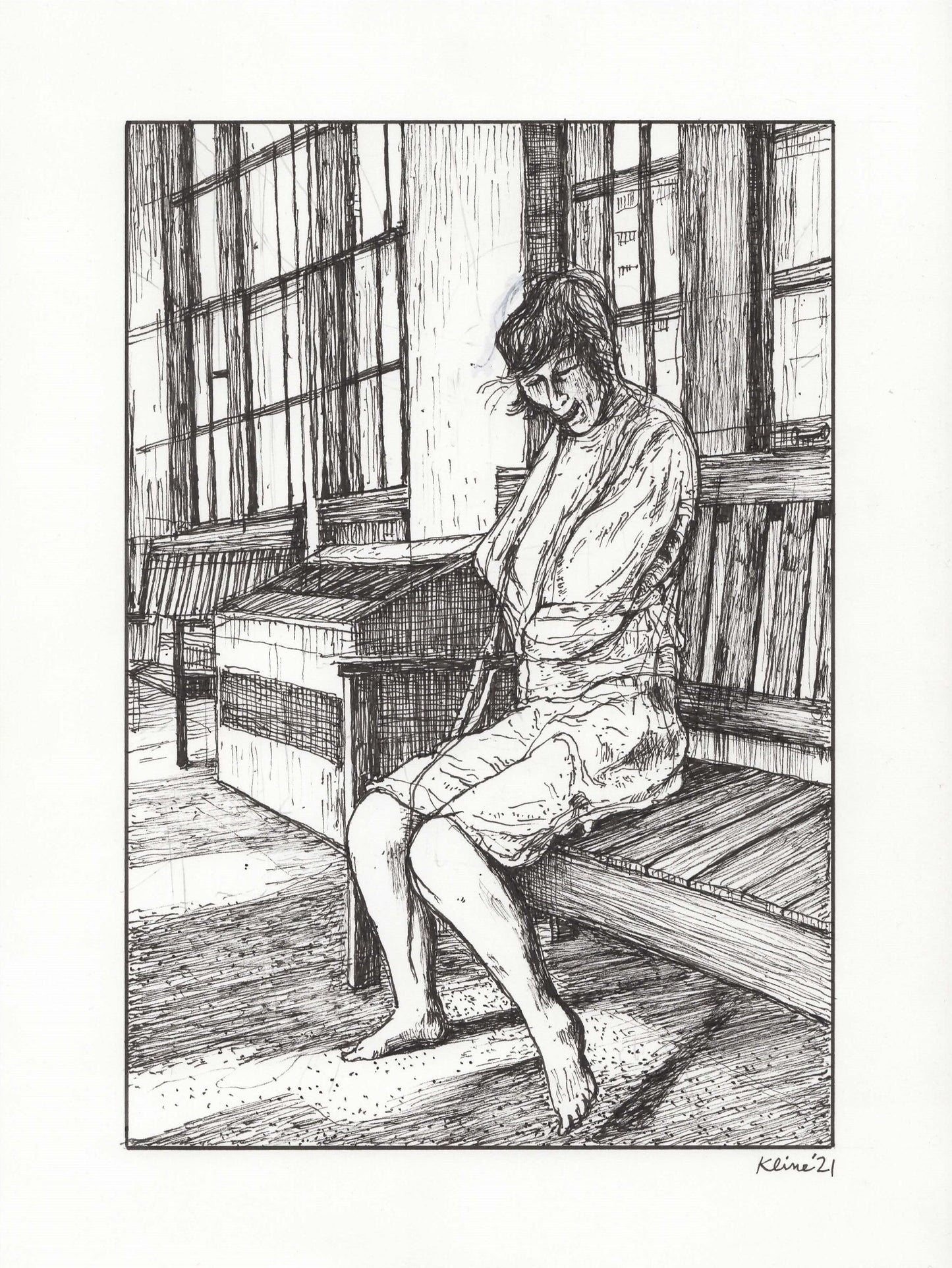 Spirit. Original Ink Drawing. 9" x 12". Inktober. illustration.