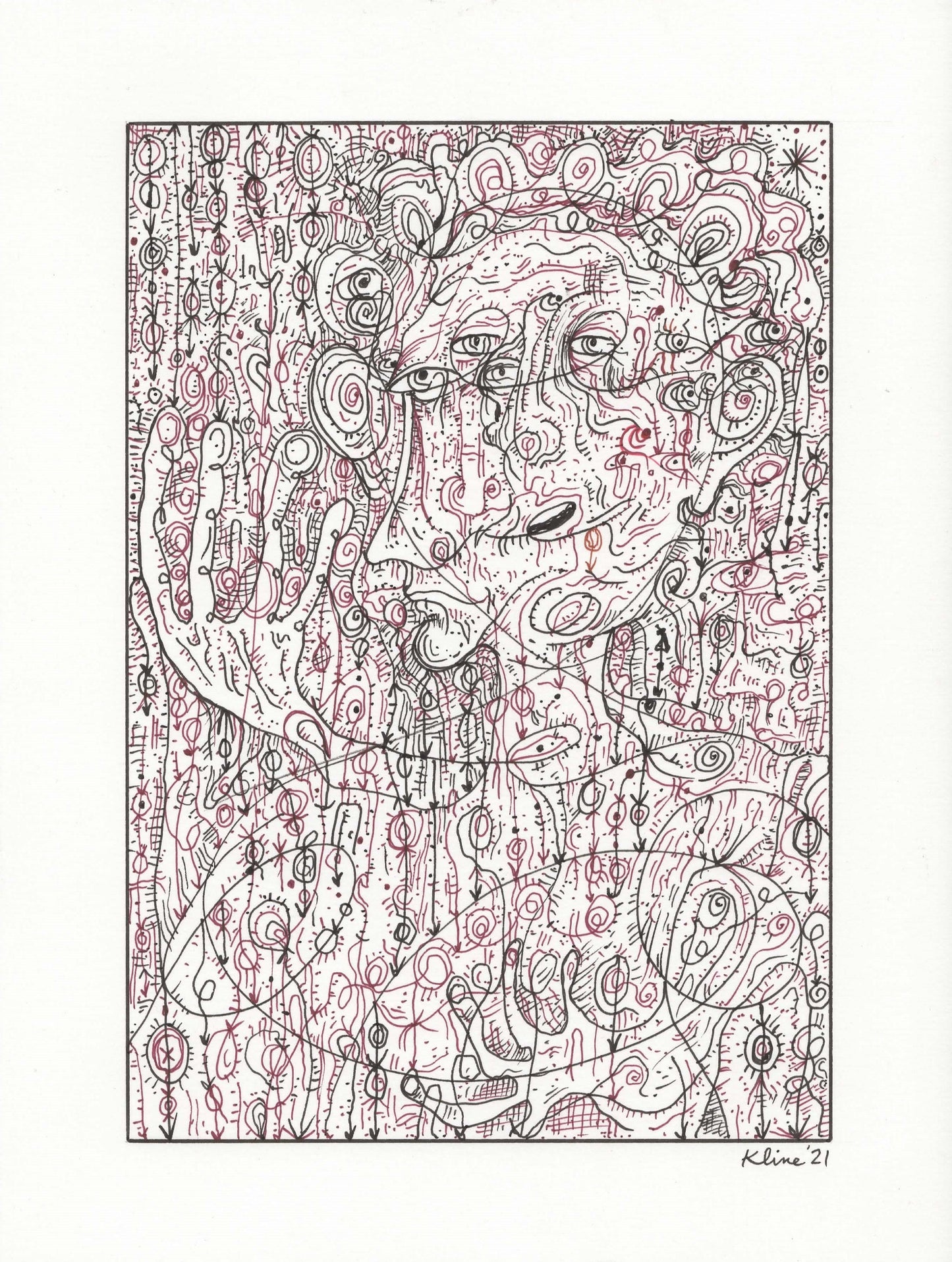 Loopy. Original Ink Drawing. 9" x 12". Inktober. illustration. artwork. John Kline. small. 2021. modern. contemporary. Kansas City.