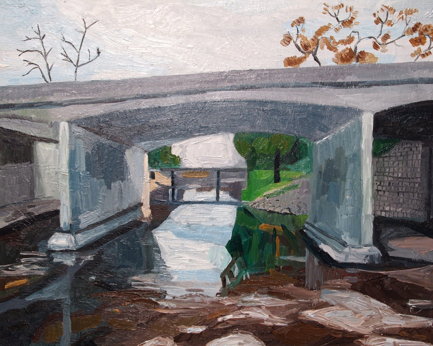 Bridge over Brush Creek. Landscape Painting. Oil on Canvas. 16" x 20" Kansas City, Missouri