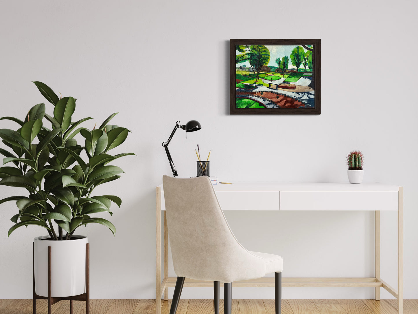 Cool Crest, Kansas City, Missouri. Oil on Canvas. 20" x 16". John Kline Artwork. Miniature Golf Course.
