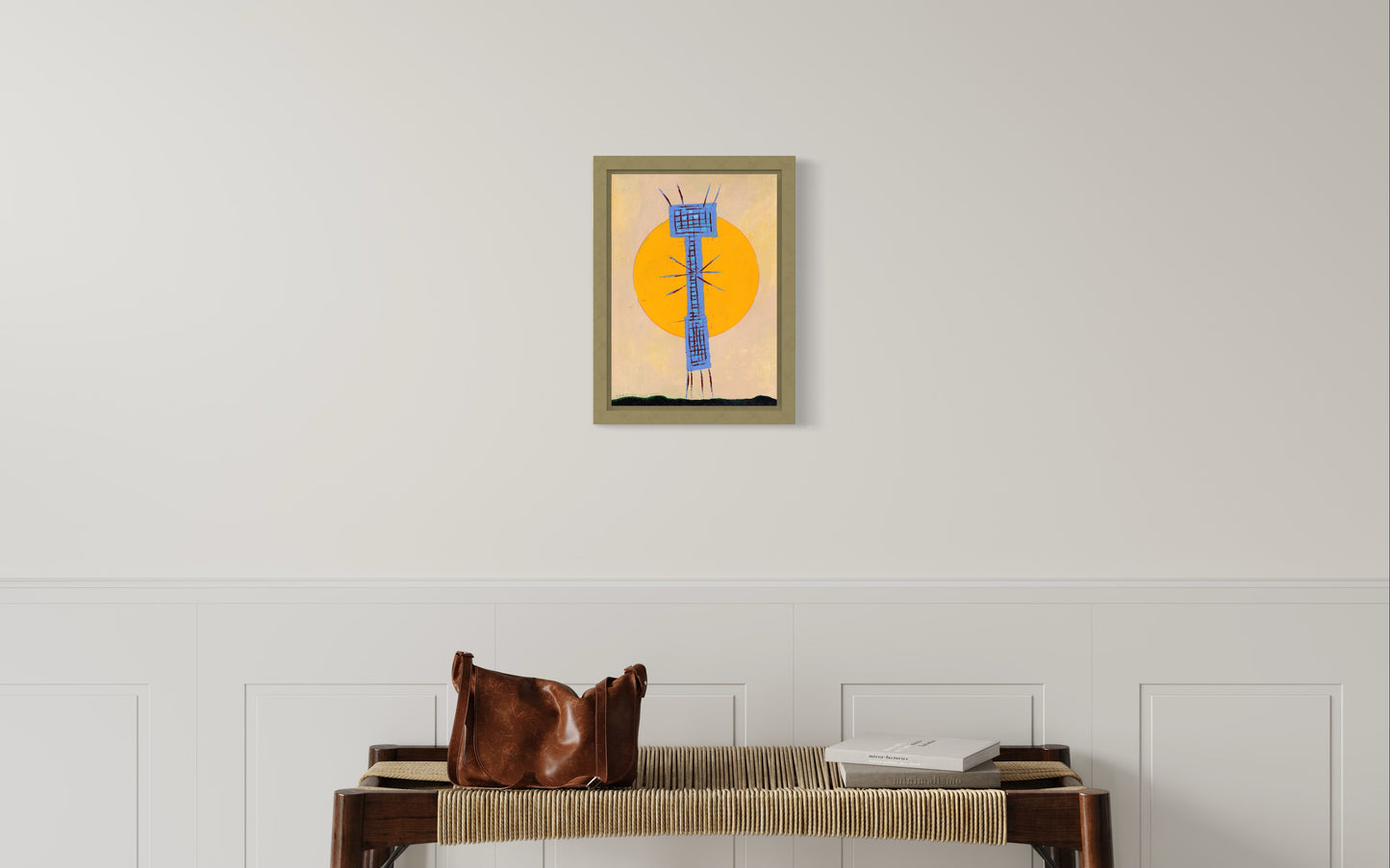 Waiting for Godot. Acrylic on Cardboard. Framed. 10" x 14". 2000. Original Painting. Klee. Abstract. Surrealism.