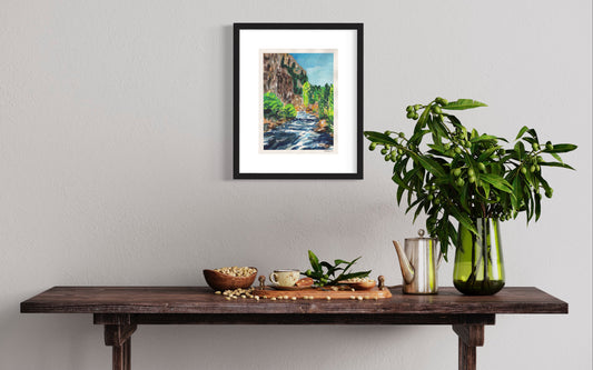Colorado River Painting. Watercolor on Paper. 9" x 12". Landscape gouache colorful wall art artwork John Kline Denver Aspen Vail Steamboat