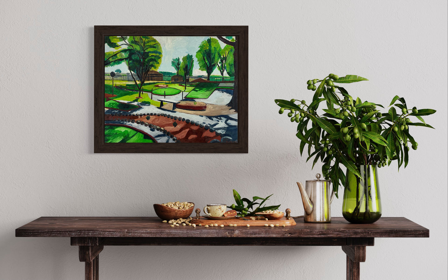 Cool Crest, Kansas City, Missouri. Oil on Canvas. 20" x 16". John Kline Artwork. Miniature Golf Course.