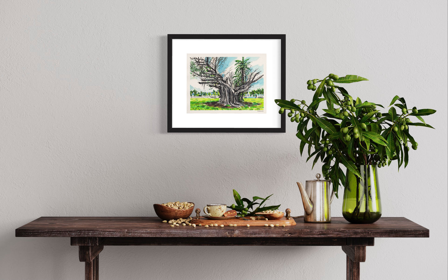 Tree in Key West, Florida. Watercolor on Paper. 9" x 12"