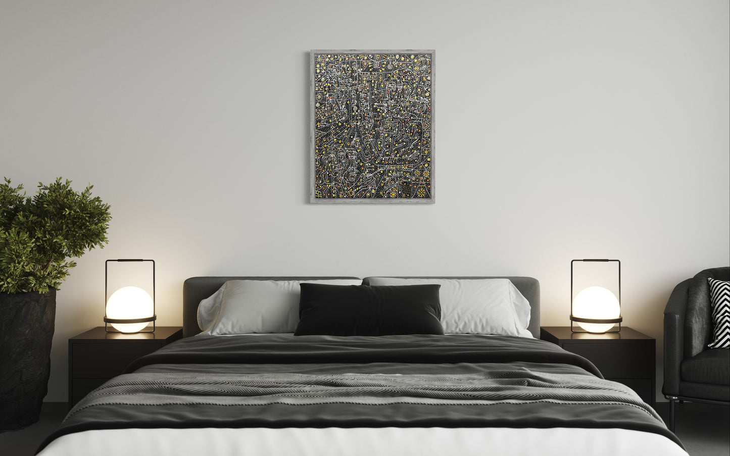 The Swarm of Desire. Acrylic on Linen. 24" x 30". John Kline Artwork