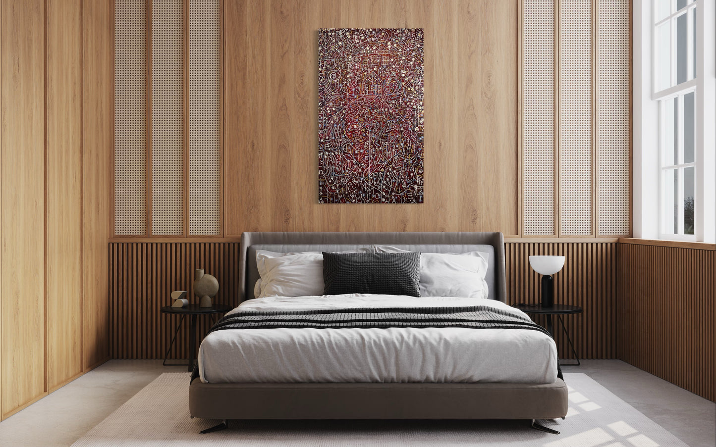 If I Could Go Back to One Night. Acrylic and Oil Markers on Linen. 30" x 50". John Kline Artwork. Kansas City Abstract Artist.