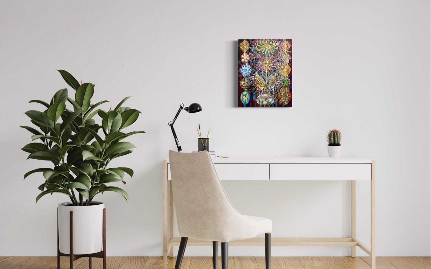 The Age of Aquarius. Acrylic and oil on canvas. 16” x 20”. Painting. Organic. Original. Modern. Contemporary. John Kline. Home. Wall. Art.